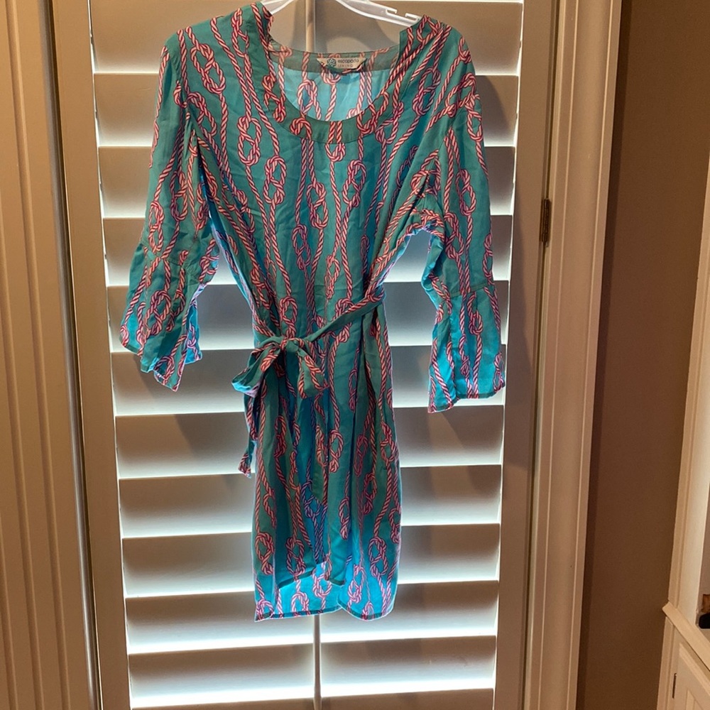 Escapada Living dress teal and pink